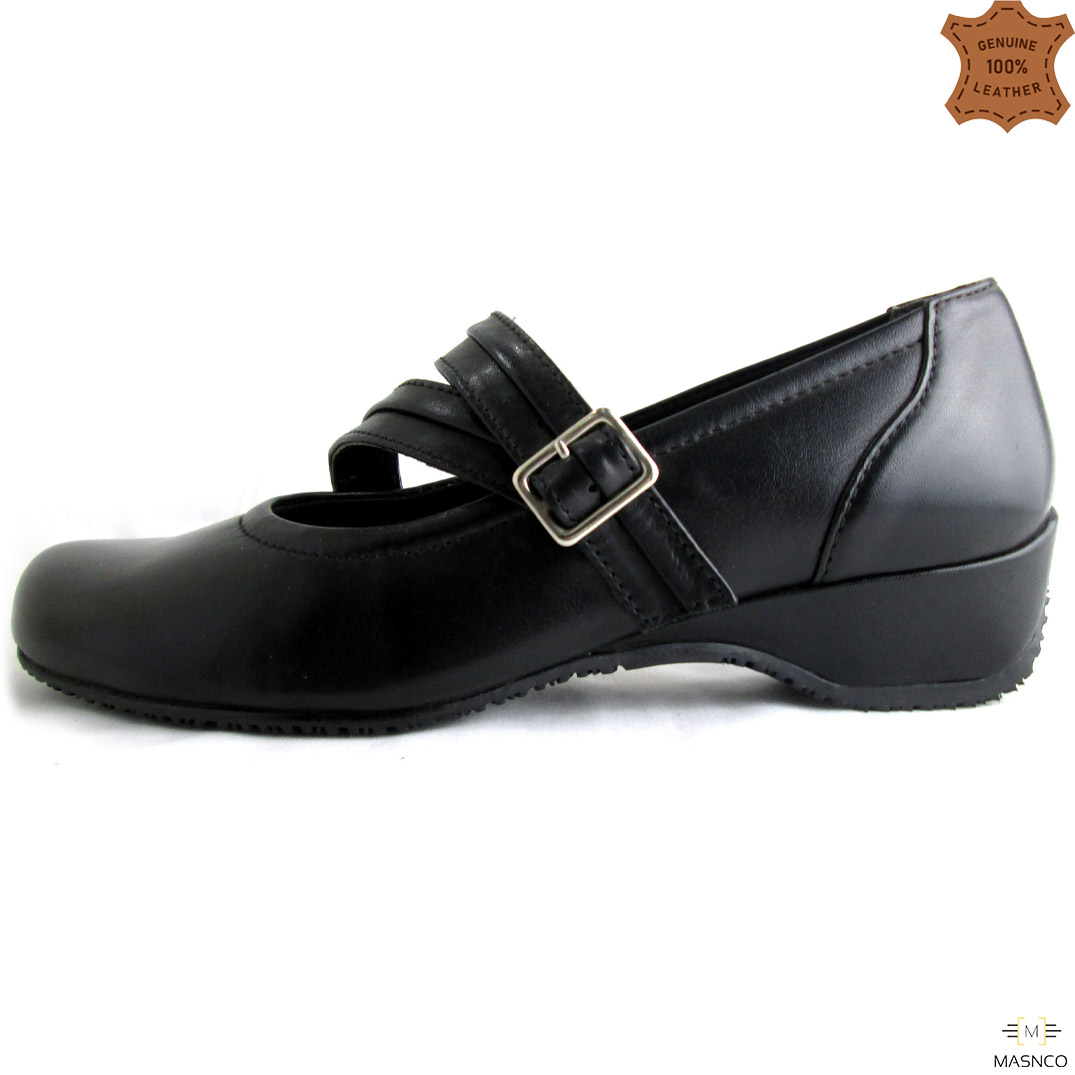 Black Formal Shoes with slightly open Upper for Women