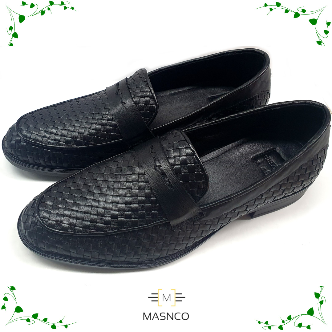 Black Hand Braided Leather Shoes – MASNCO