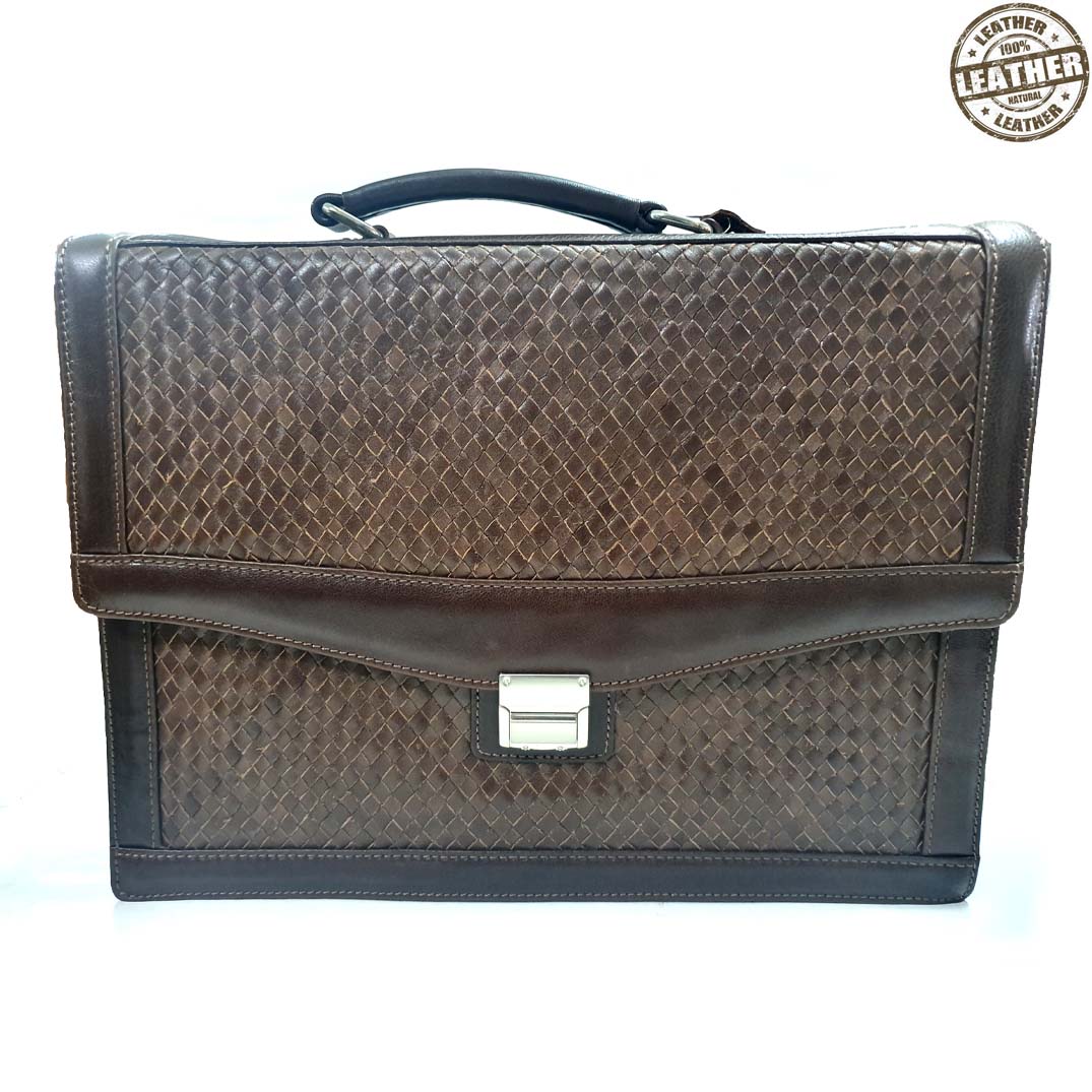 Genuine Braided Leather Briefcase/ Office Bag