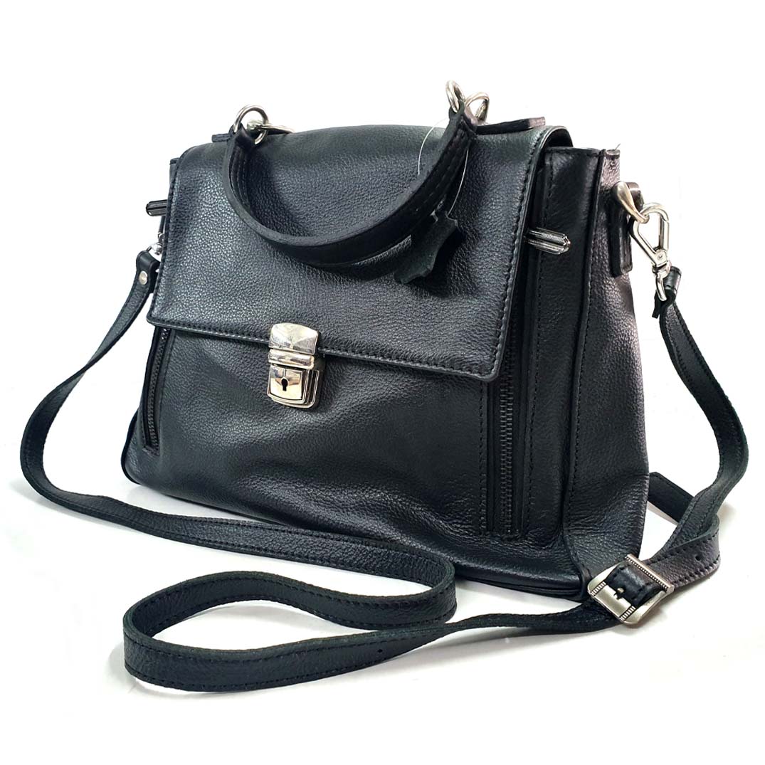 Black Leather Cross-body Bag