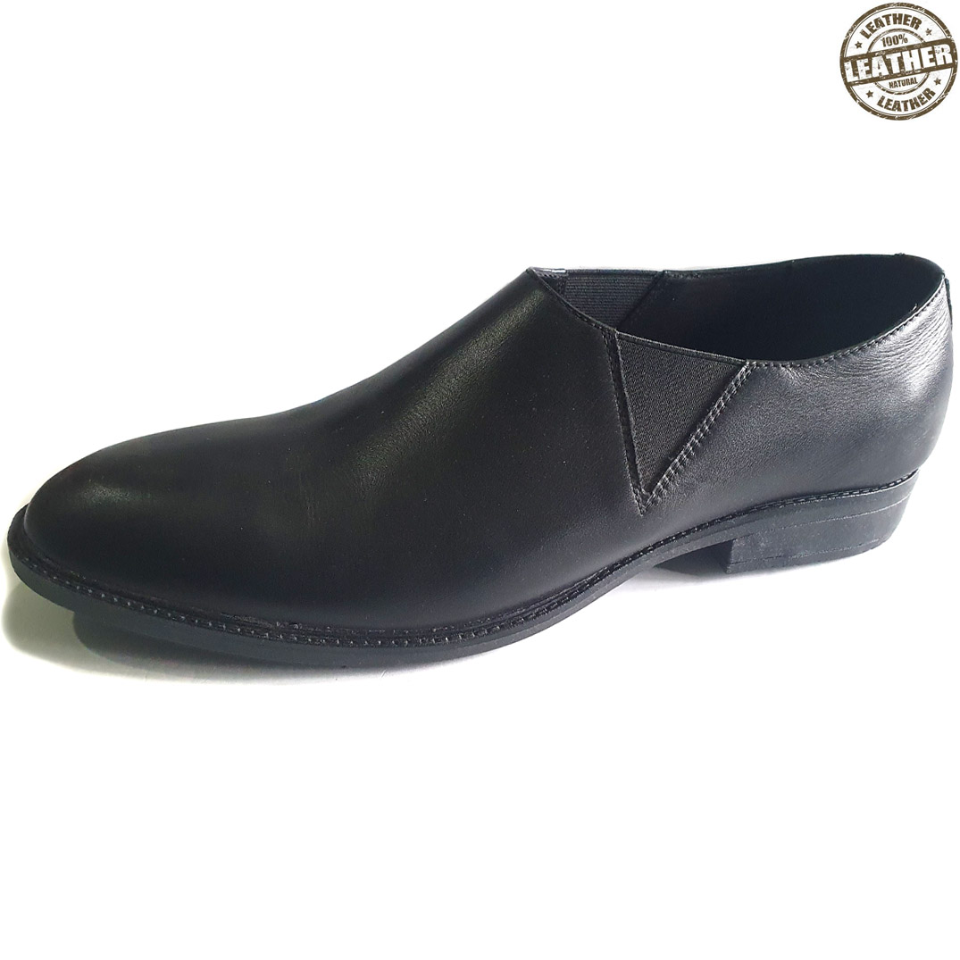 Wide Fit Leather Slip On Shoes