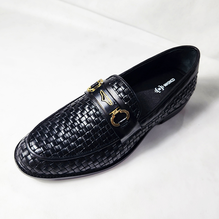 Premium Black Hand Braided Leather Shoes