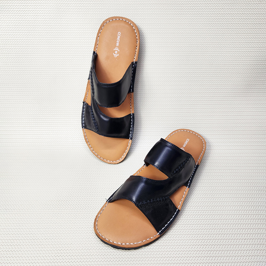 Lightweight Leather Sandal in Two Tone