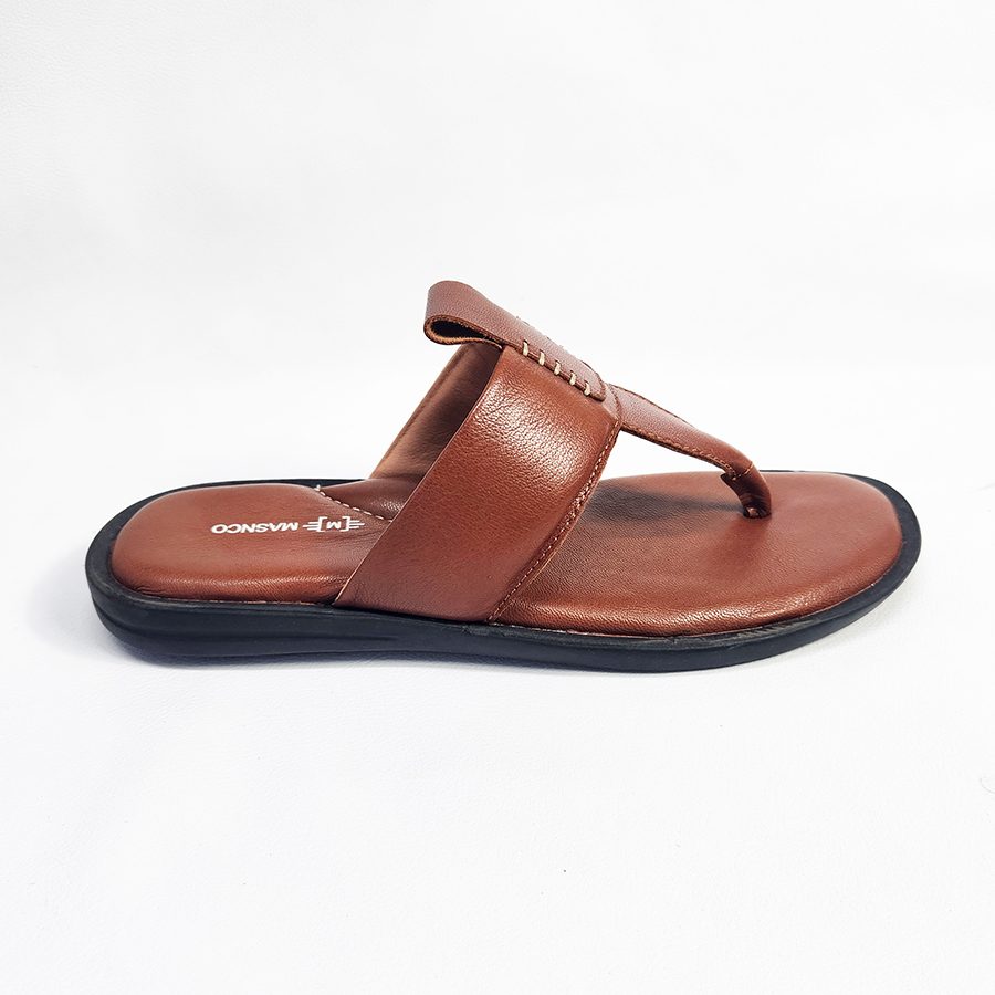 Men’s Leather Sandal in Black