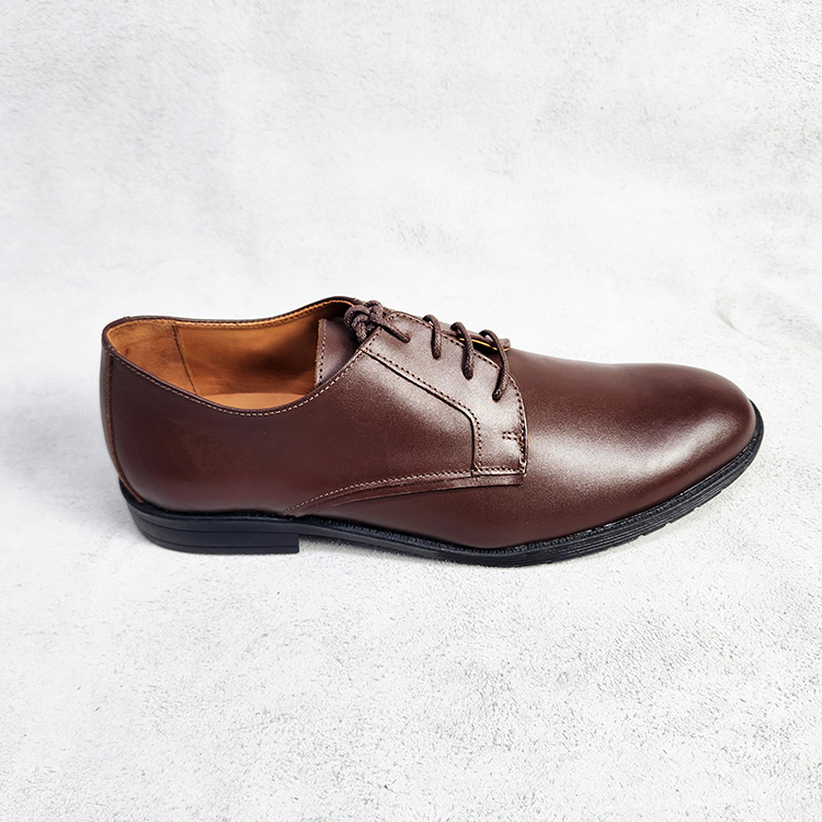 Derby Office Shoe in Chocolate Color Leather