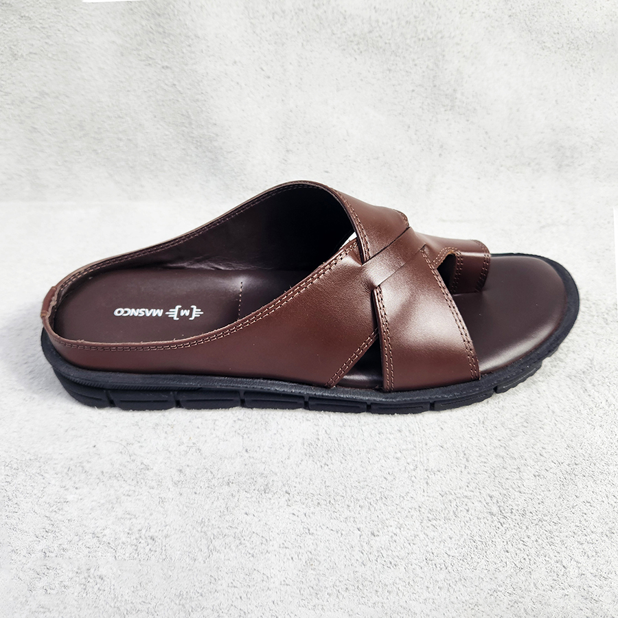 Lightweight Leather Sandal in Dark Brown