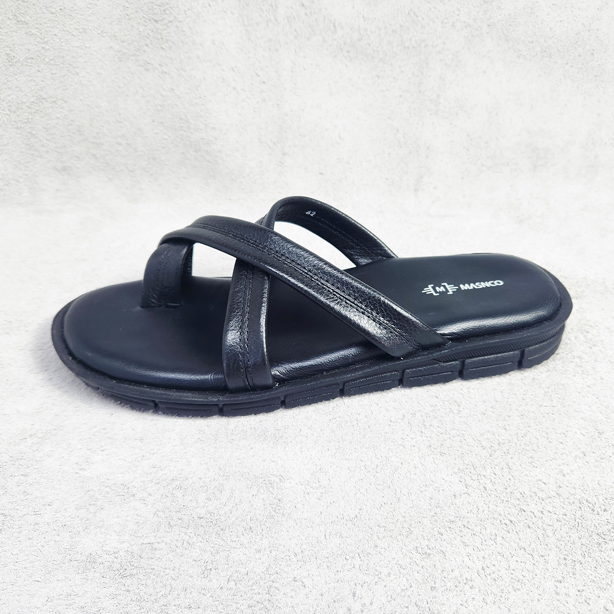 Leather Straps Sandals In Black