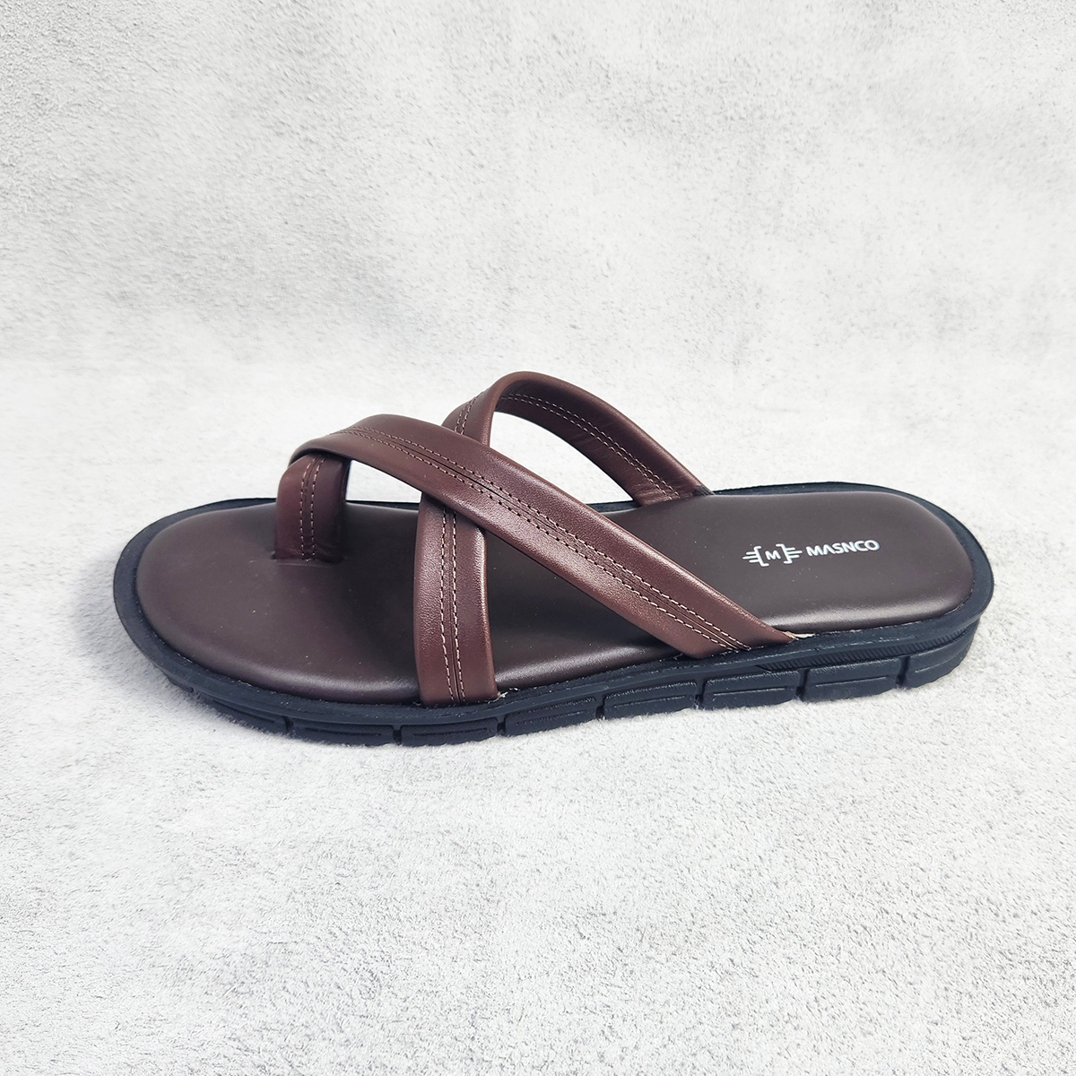 Leather Straps Sandals In Brown