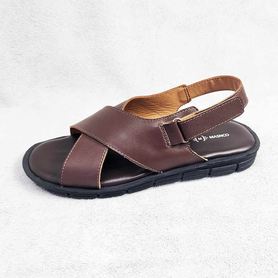 Men’s Back Belt Sandal in Brown