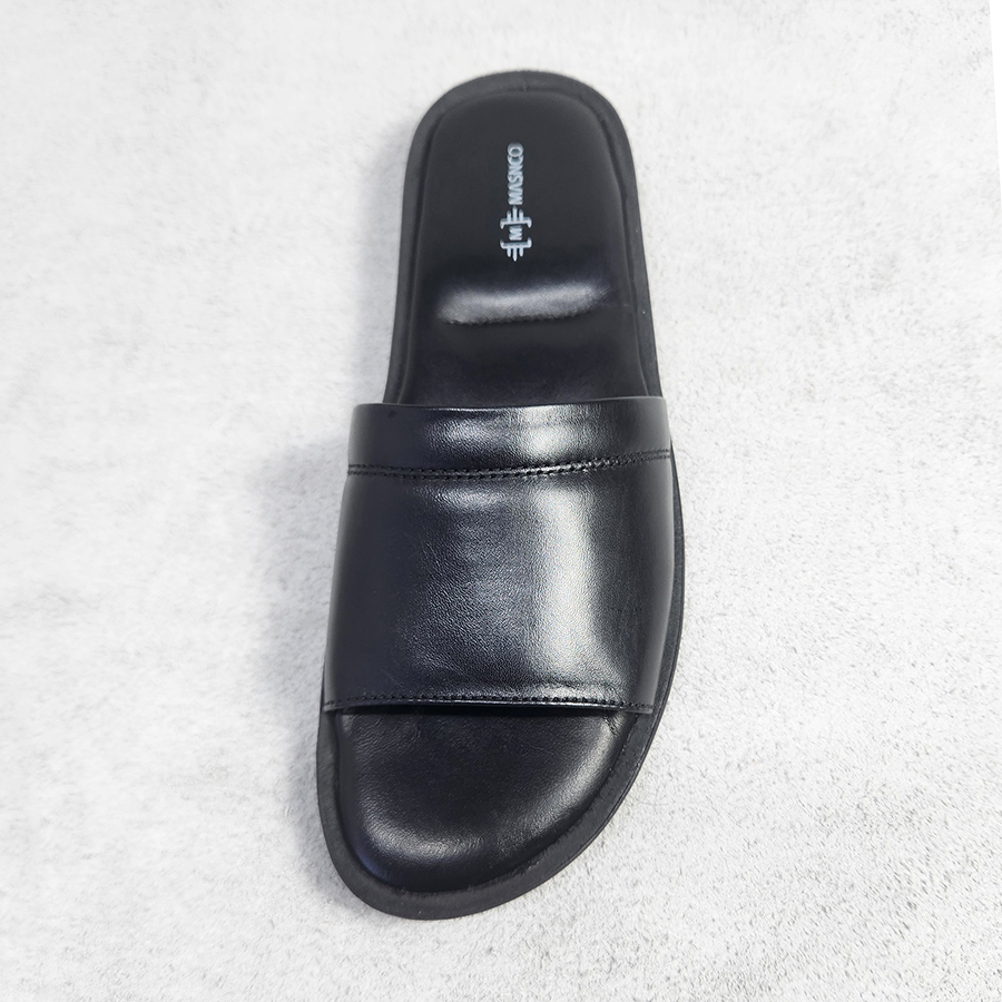 Leather Slider with maximum comfort in Black