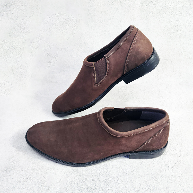 Leather Loafer In Premium Chocolate Nubuck Leather