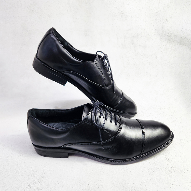 Formal Oxford Cap Toe Shoes for Men (Black)