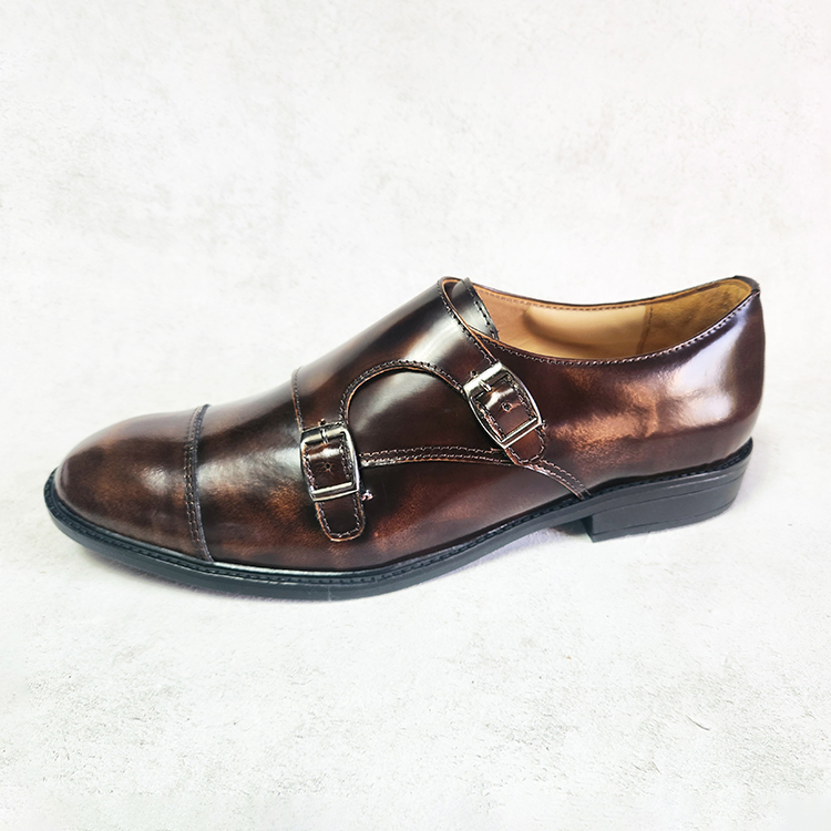 Double Monk Leather Shoes for Men