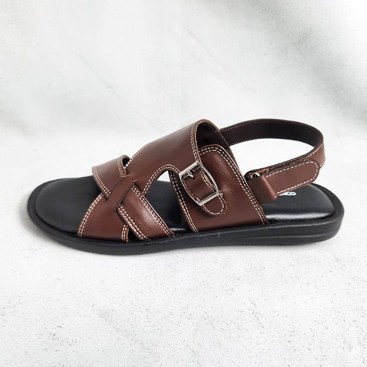 Men’s Back Belt Sandal in Dark Brown