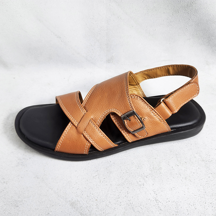 Men’s Back Belt Sandal in Light Brown