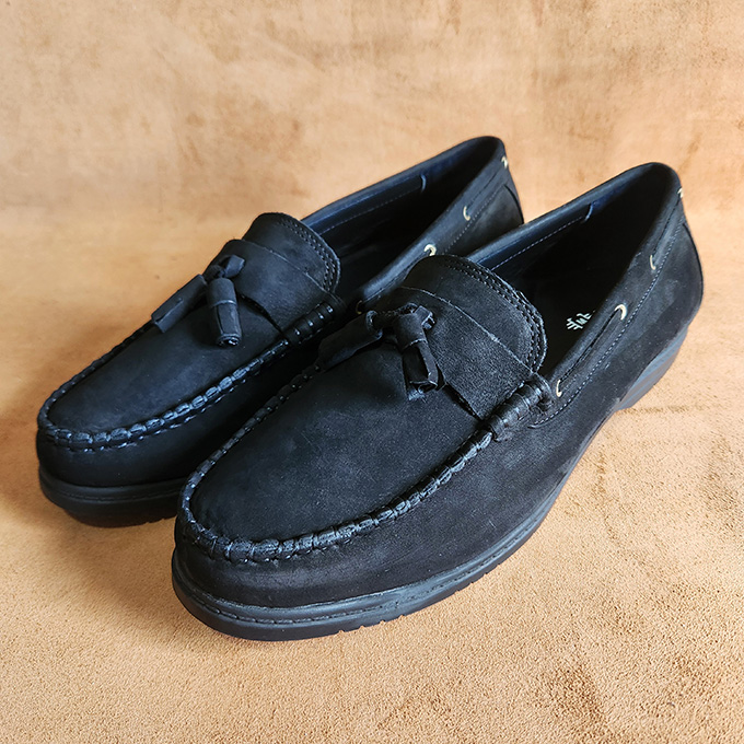 Premium Nubuck Leather Loafer In Black