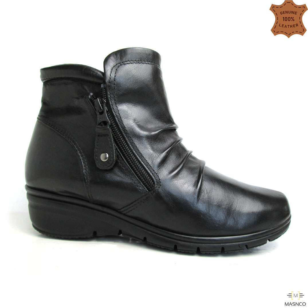 Black Forever Comfort Zipper Boots For Women