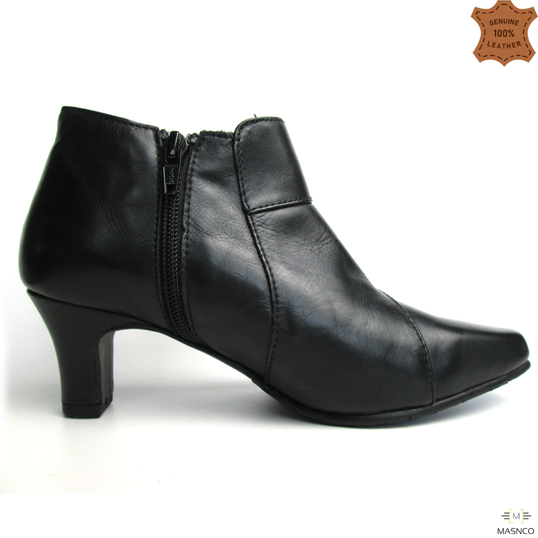 Classic Leather Boots with Zipper For Women