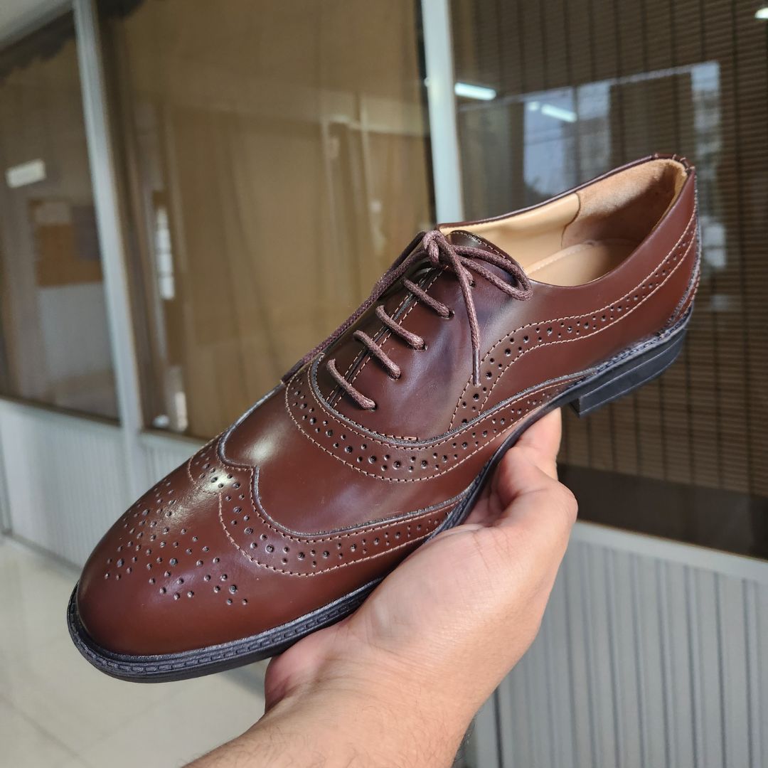 Formal Leather Brogue Shoes for Men in Brown
