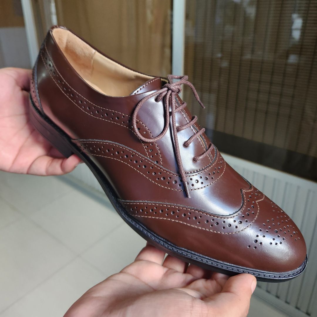 Formal Leather Brogue Shoes for Men in Brown
