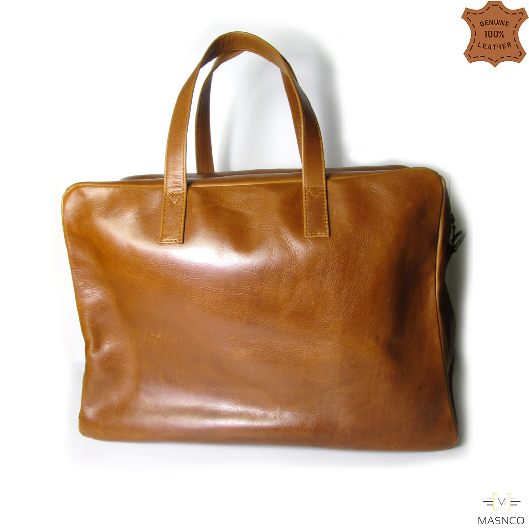 Leather travel clearance tote