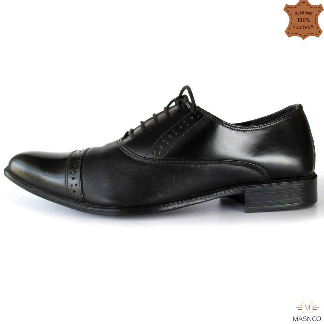 Semi Broque Formal Shoes for Men (Black)