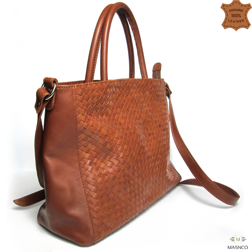 Braided Leather Shoulder Bag