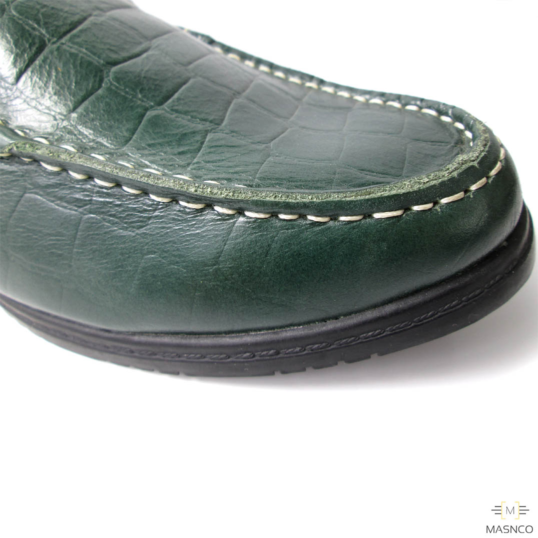 Dark Green Leather Loafer for Men – MASNCO