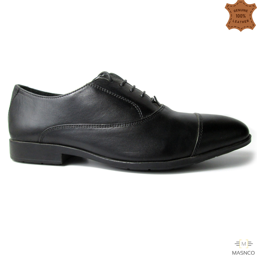 Formal Oxford Cap Toe Shoes for Men (Black)