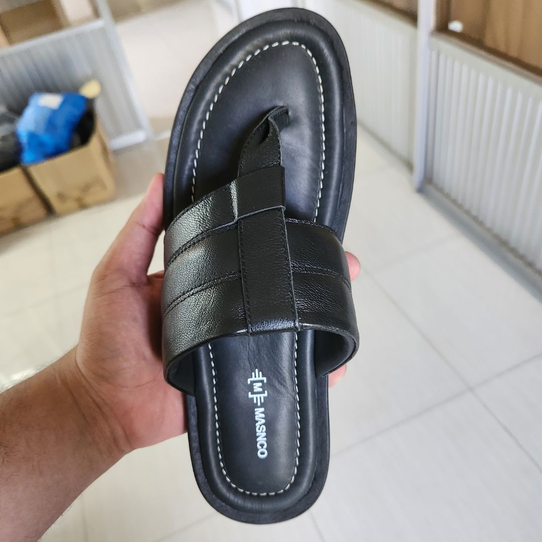 Black Leather Sandal with maximum comfort
