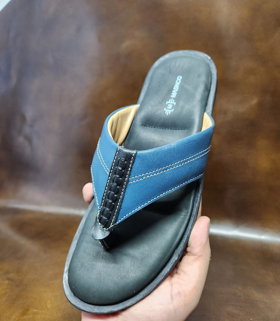 LWS-6 Comfortable Leather Sandal in Blue