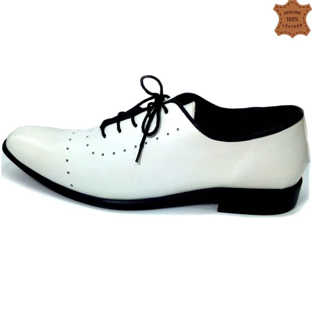 Exotic Wholecut Formal Shoes for Men (White)