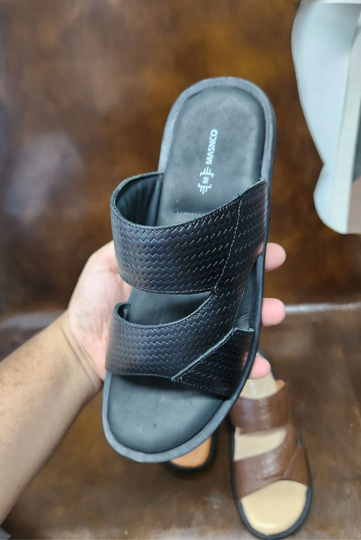 Soft Premium Leather Sandal in Black