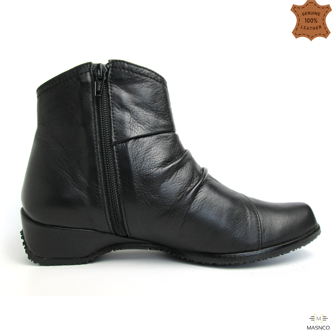 Forever Comfort Zipper Leather Boot For Women