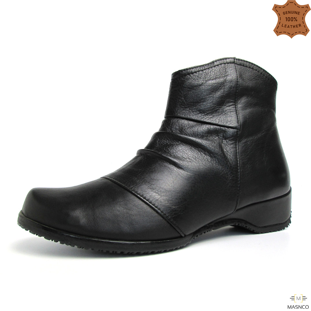 Forever Comfort Zipper Leather Boot For Women