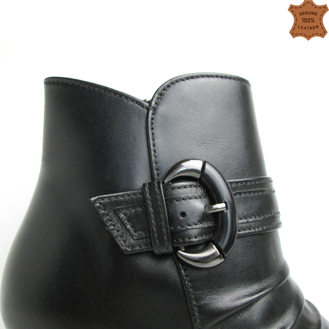 womens black leather boots with buckles