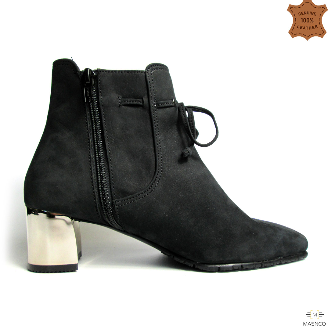Suede Leather Boot with Shinning Heel