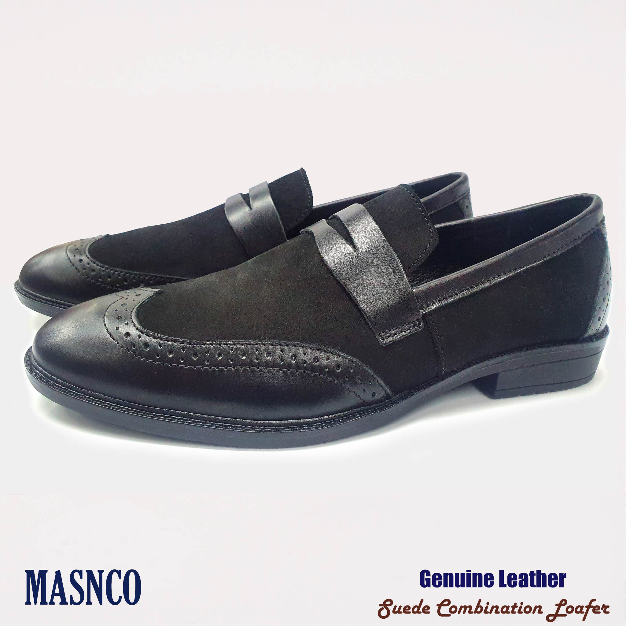 Semi Brogue Men’s Suede Combination Leather shoe