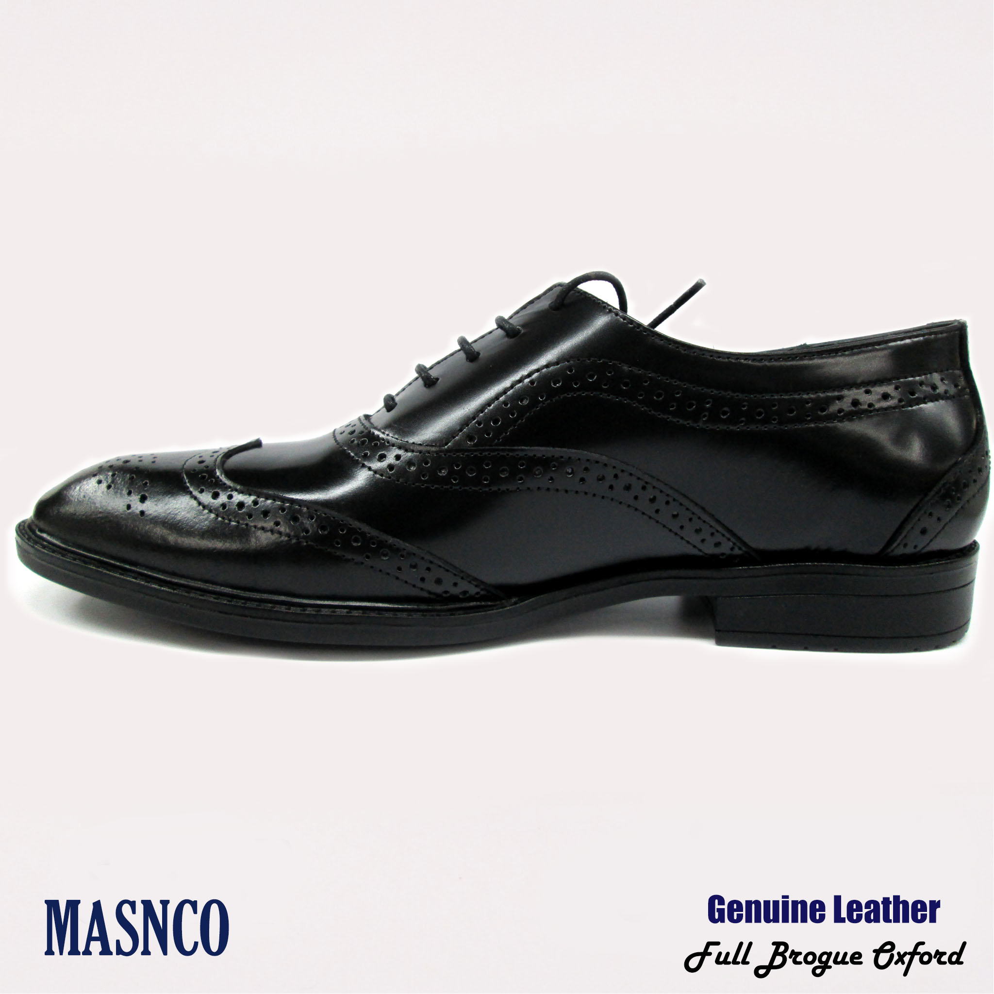 Formal Leather Brogue Shoes for Men Black