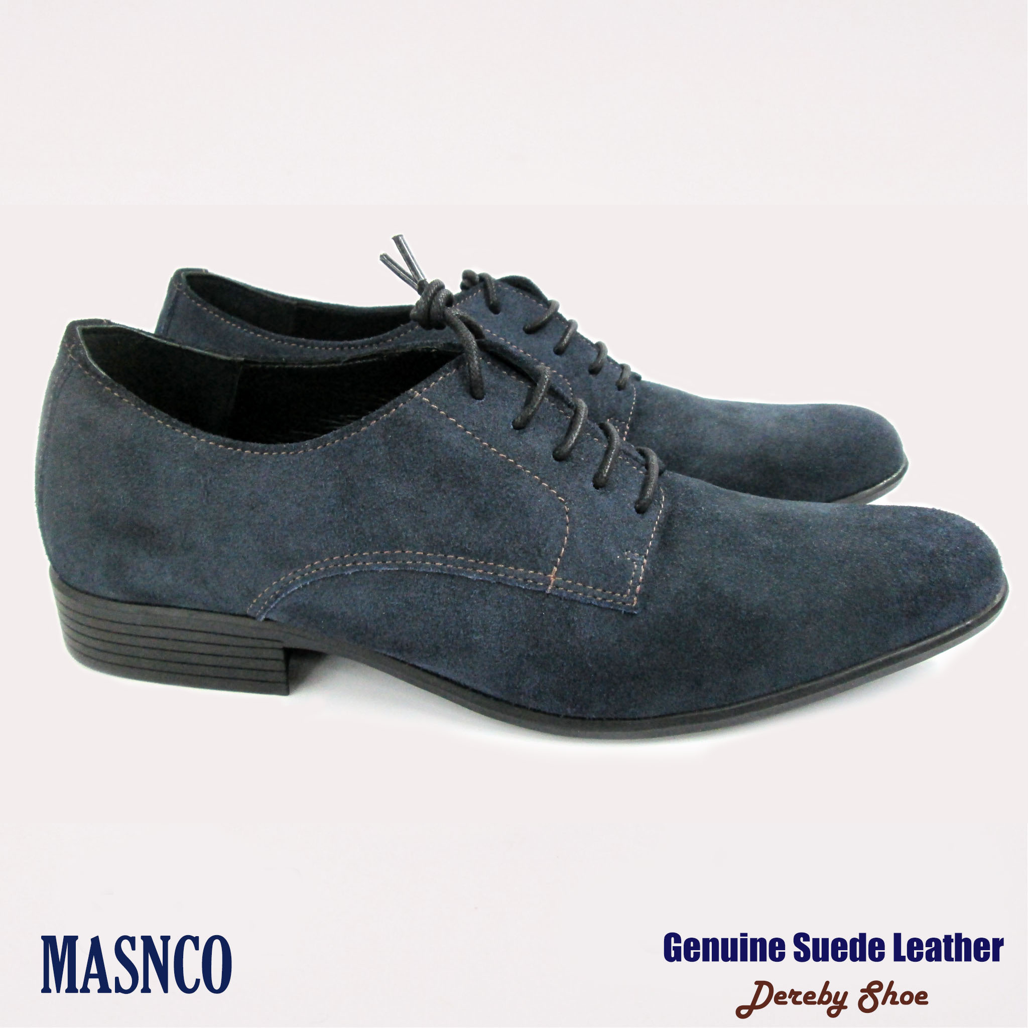 Blue Suede Leather Derby